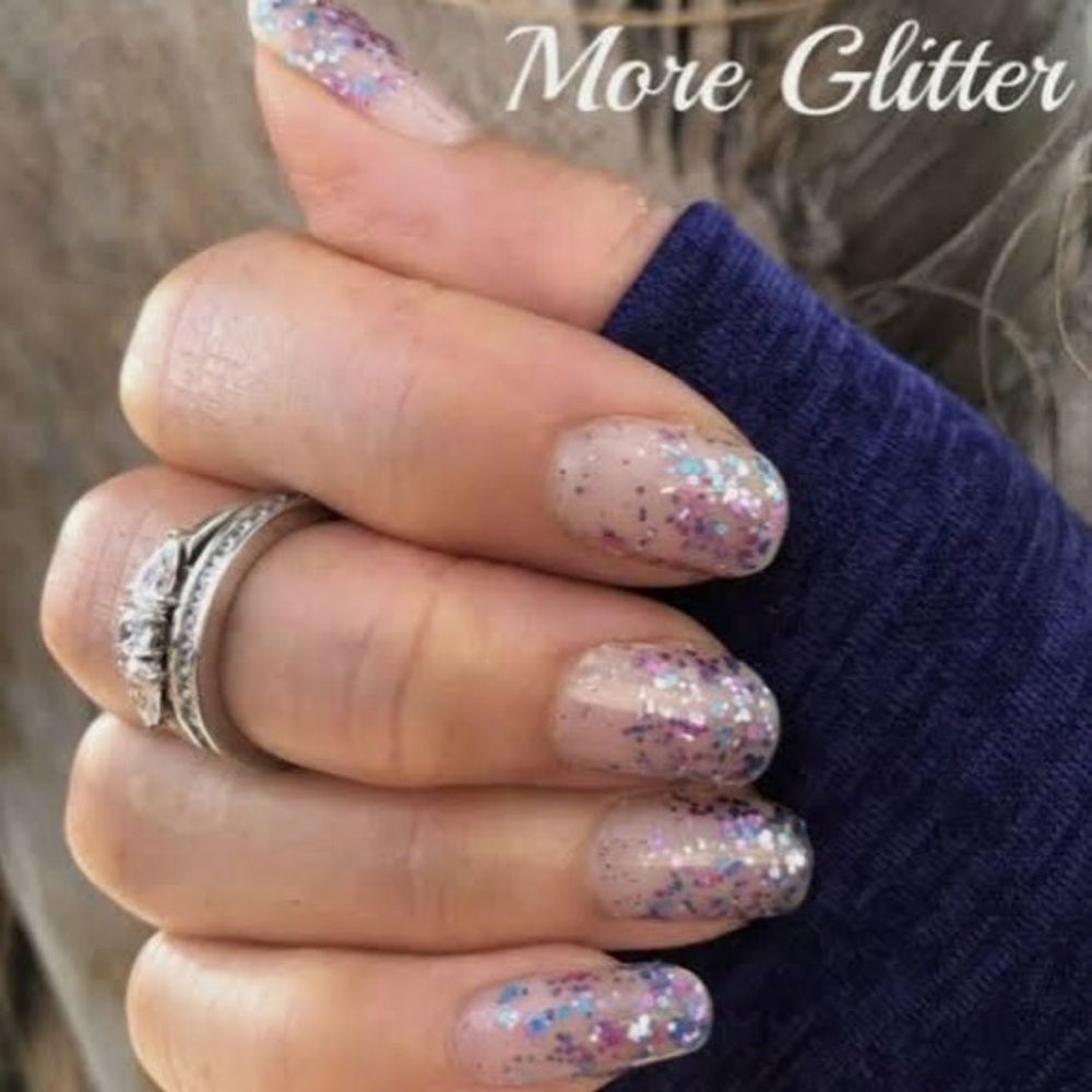 Less Bitter, More Glitter • Clear Overlay of Pink, Blue and Silver Glitter